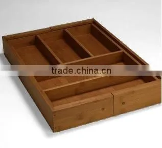 bamboo adjustable Flatware Tray