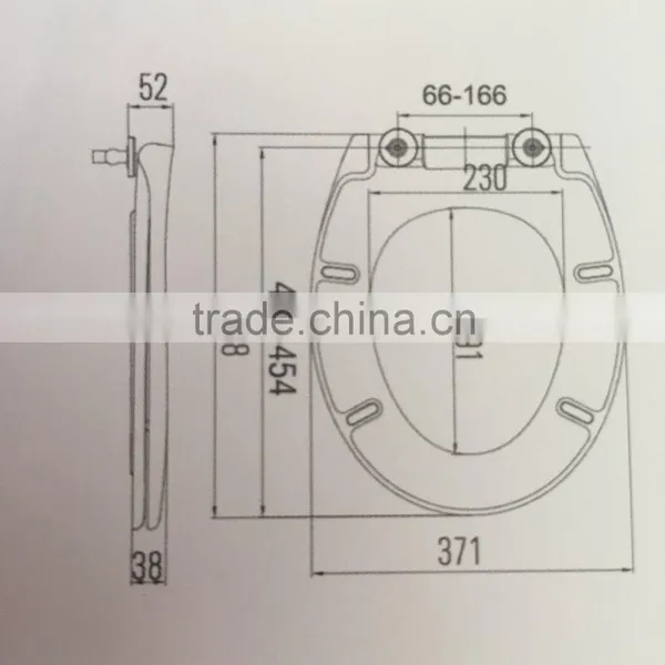PP Toilet Seat With SUS 304 Screws and Pins of Hinges