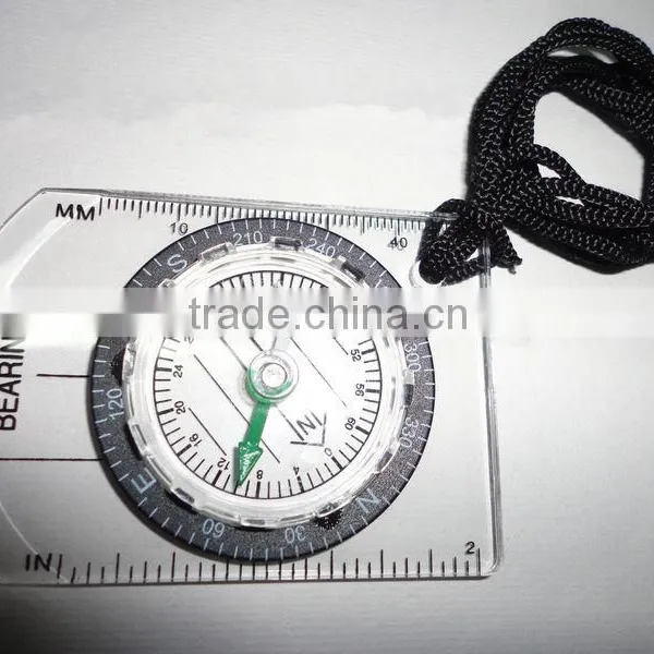 NEW Mini All in 1 Map MM INCH Outdoor Hiking Camping Measure Ruler Baseplate Compass