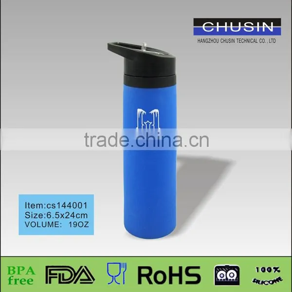 High Quality Wholesale BPA Free Colorful Silicone Water Bottle photo-3
