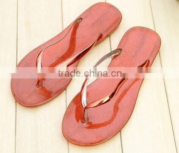 2015 Fashion Crystal Slipper Flat Bottom Beach Slippers Wholesale photo-5