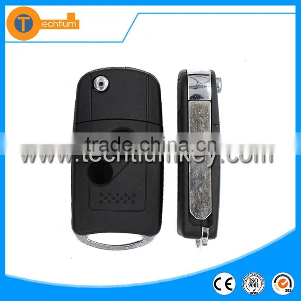 Plastic 2 Button Modified Flip Key With Logo and Uncut Blade Key Fob for Honda Accord Prelude Pilot Accord CR-V photo-2