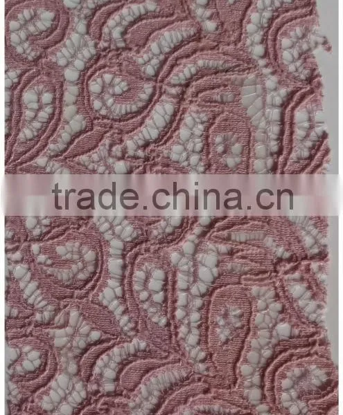Romantic Poppy Red Flower Lace Fabric for Elegant Wedding Apparel