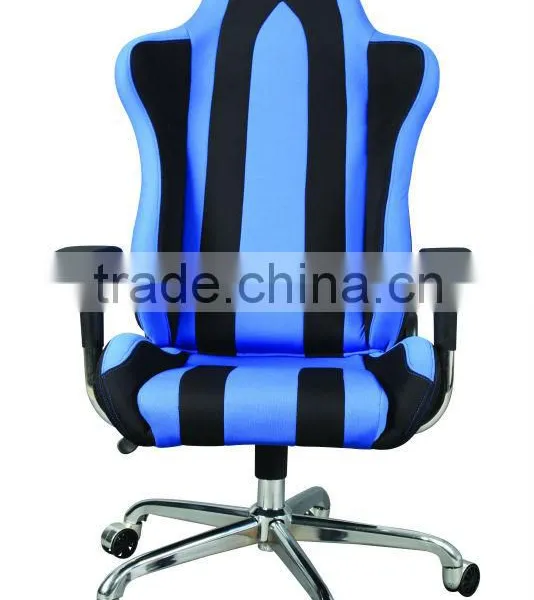 HC-R005 Blue Office Swivel Racing Chair With Steel Arm Rest photo-5