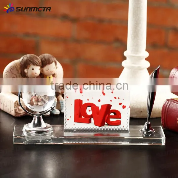 Fancy Novelty Business Gift Sets Globe&Pen Holder Set Crystal Office Table Decoration photo-6