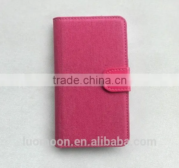 Jeans Style Canvas Leather Diary Phone Universal Case photo-3