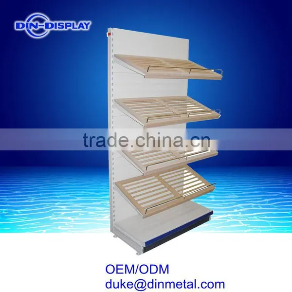 2016 Hot Elegant Mobile Supermarket Display Rack With Hooks Supermarket Display Shelves photo-4