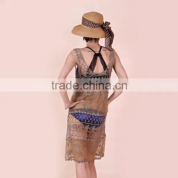 New Arrival Top Lace Transparent Sexy Women Crochet Dress photo-3