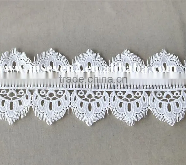 100 % Polyester New Fancy Embroidery Lace Trim,scallop Lace Trim, Eyelash Crochet Lace Trim in White photo-2