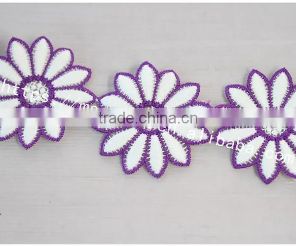 New Arrival 5cm Width Polyester Embroidery Lace Flower for Dress photo-4