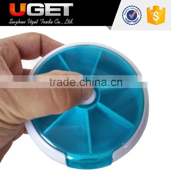 Children Plastic Portable Round Buckle up 7 Day Pill Box photo-5
