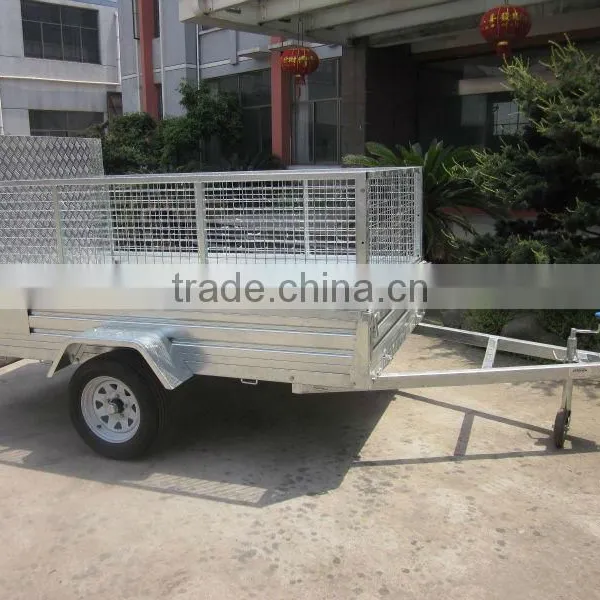 High Quality 7x4ft Hot Dipped Galvanized Caged Ramp Box Trailer photo-3