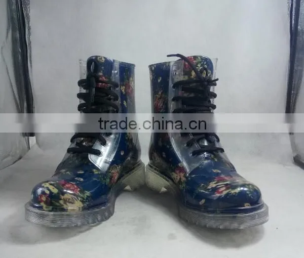 Womens Fashion Waterproof PVC Martens Boots photo-3