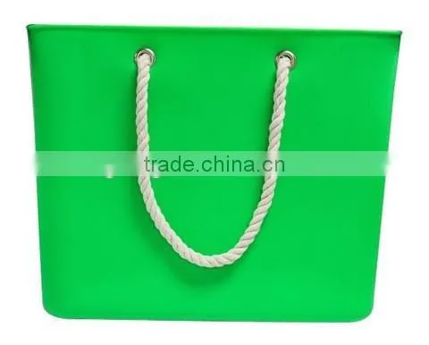 Silicone Beach Handbag With Cotton Rope Handle&Silicone Beach Style Handbag&silicone Beach Bag photo-2