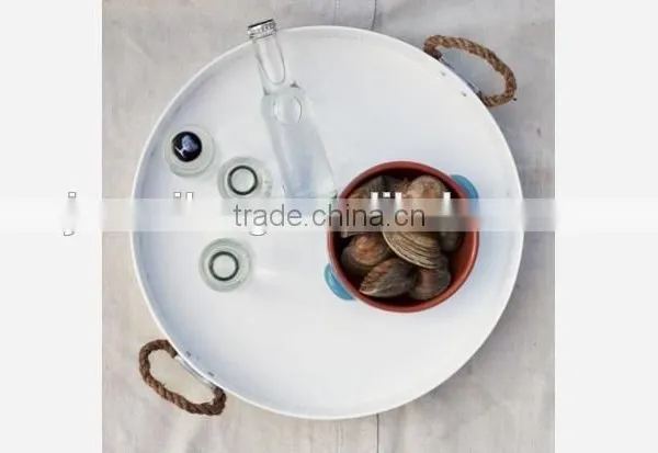 Round Serving Tray High Quality Metal Tray Anti-slip Party Beer Holder photo-2
