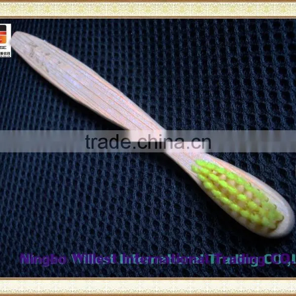 Popular Simple Design Yellow Bristle Bamboo Toothbrush for Children photo-6