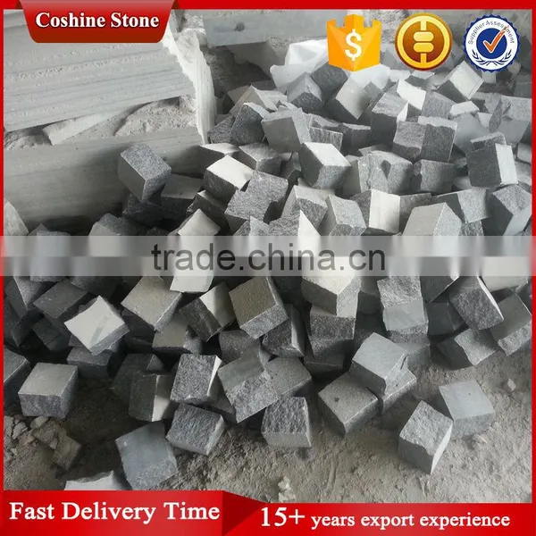 Natural Split Dark Grey Chinese Granite G654 Cube Stone photo-3