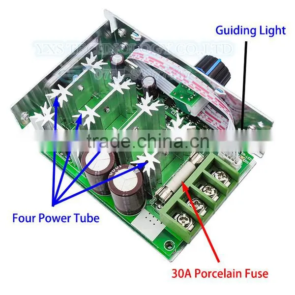 PWM DC Motor Speed Controller 12-50V 30A 500W Metal Switch Dimmer Governor photo-2