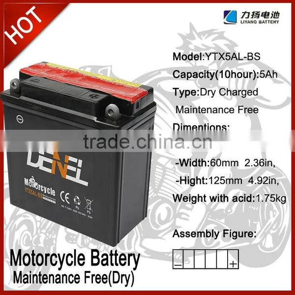 Germany Supplier Two Wheel Battery/yuasa Motorcycle Parts/ (12V 4AH)With Low Price/ Dry Battery photo-2