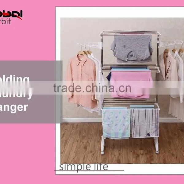 Home Furniture Durable Foldable Clothes Drying Rack With Towel Hanger Rail photo-4