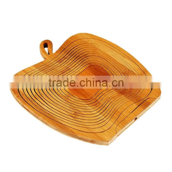 Aonong Apple Shaped Bamboo Folding Basket- Collapsible Fruit Stores Flat photo-3
