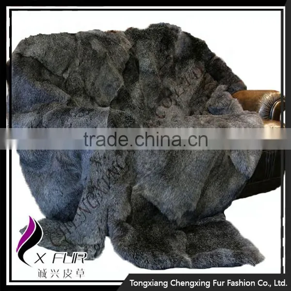 CX-D-08B Express Hand Made Real Rabbit Fur Carpet photo-5
