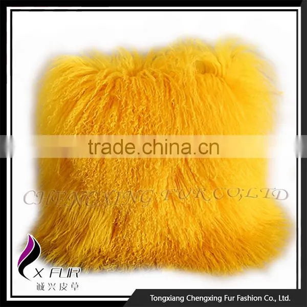 CX-D-04G Elegant Mongolian Lamb Fur Pillow Cover Cases photo-2