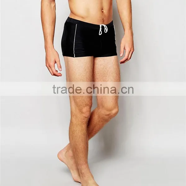 Wholesale Mens Super Short Hipster Swim Shorts In Black photo-2
