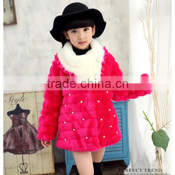 Wholesale New Girls Winter Fur Collar Faux Fur Coat Thickened Child Children Coat photo-2