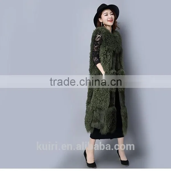 Real Natural Genuine Rabbit Fur With Lamb Fur Vest Women WinterMongolia Sheep FuMongolia Sheep Fur Coat photo-4