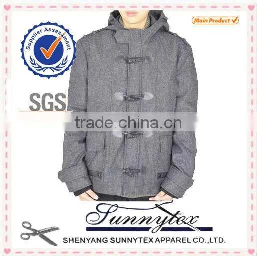 Sunnytex Winter Season Mens Outdoor Fake Horn Rib Warm Wool Jacket photo-2