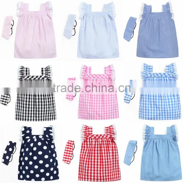 ShiJ Baby Girls Dress Set Demin Vintage Summer Cotton Baby Clothing photo-6