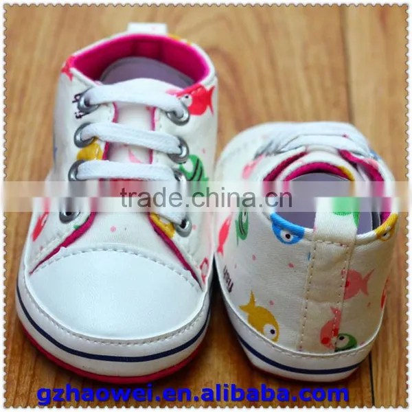 Wholesale Colorful Fishes Printed Canvas Baby Shoes photo-3