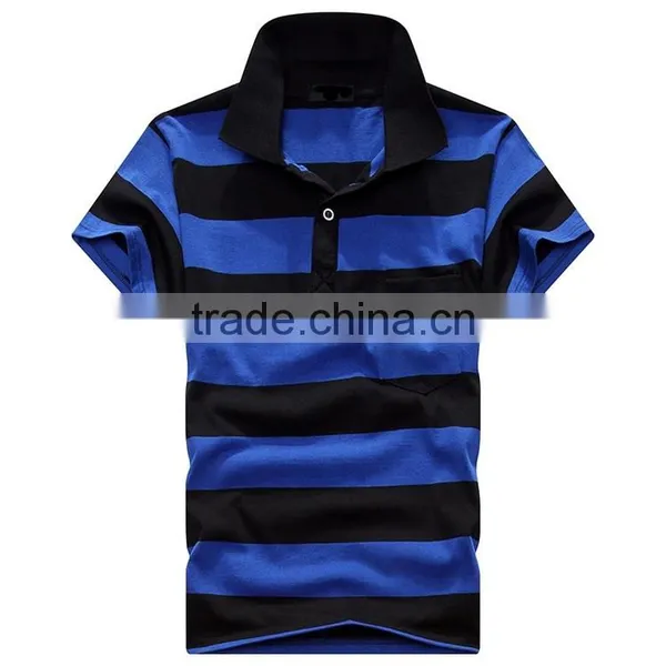 European and American Leisure Lapel Stripes Men's Shirt Collar photo-3