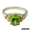 Sell 14K Solid Gold With Natural Peridot, Real Diamond Ring (New Design)