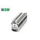 Width 12.2mm AWG 22 - 4 Grey Din Rail Terminal Blocks for Electric Lighting 600V 85A
