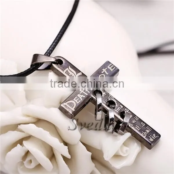 Japanese Anime Death Note L Cross Pendants Death Note Necklace Wholesale Fashion Jewelry photo-2
