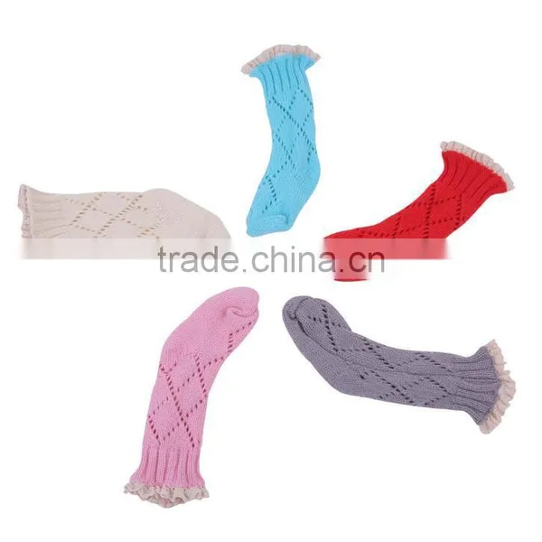 Baby Christmas Lace Boot Socks With Solid Color, Baby Boot Warmer Socks photo-3