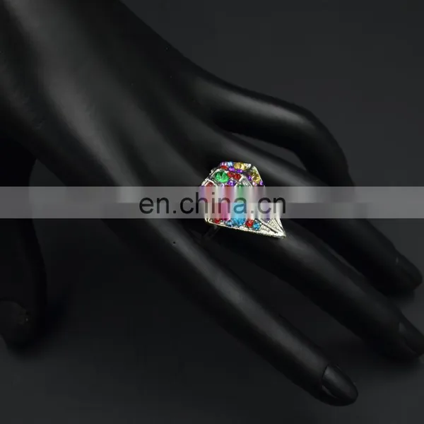 MCR-0012 In Stock Latest Fashion Wedding Wholesale Rianbow Cluster Ring for Women photo-2