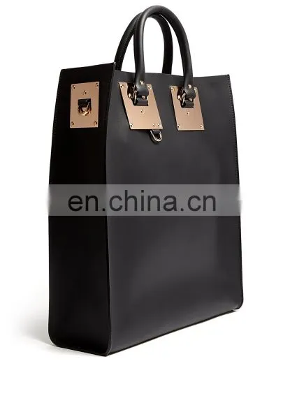 Black Leather Tote Bag photo-4