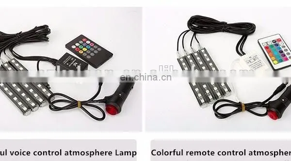 Car Styling Wireless Remote/Music/Voice Control Interior Floor Foot Decoration Light Cigarette LED Atmosphere RGB photo-2