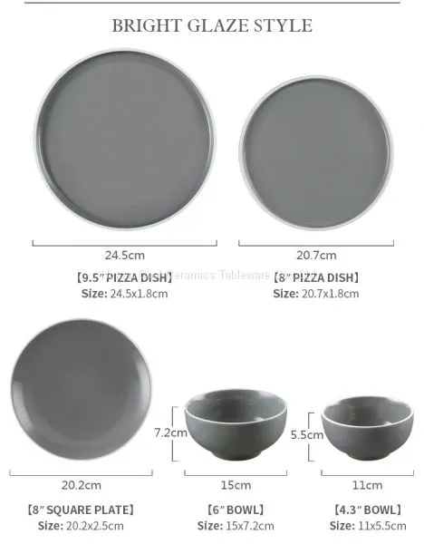 European Dinnerware Plate Colored Glaze Houseware Matte Glazed Custom Ceramic Pottery Dinnerware Set photo-3