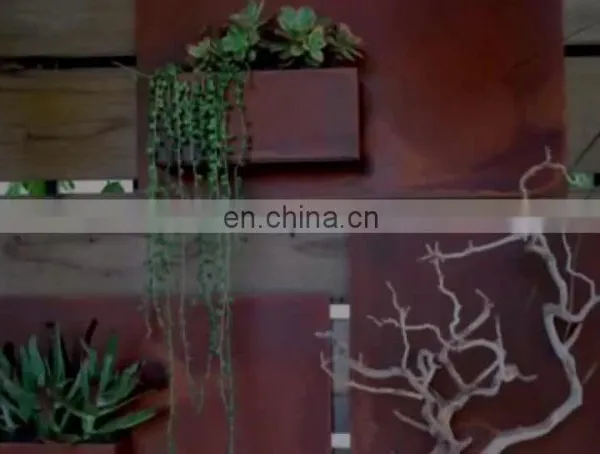Custom Rectangular Corten Planter Box Metal Rust Wall Planters