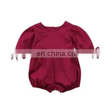 Wholesale Cotton Infant Clothing Baby Girls Romper Dress Flutter Sleeve Romper photo-5