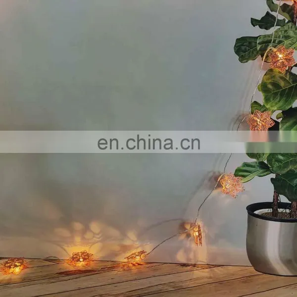 Battery Operated LED Metal Flower Shape String Light Decorative Fairy Light For Valentine Wedding Party Decoration photo-4