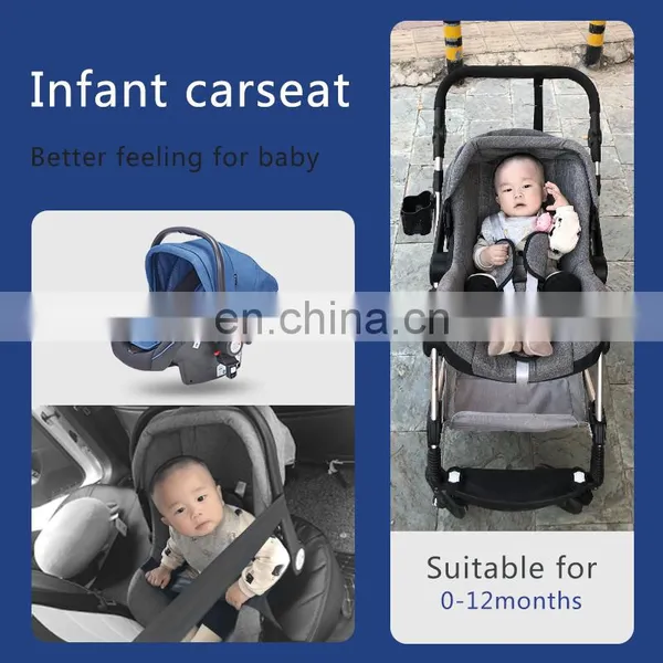 Wholesale Cheap Travel System Luxury Baby Stroller 3 in 1 With Carrycot and Carseat photo-4