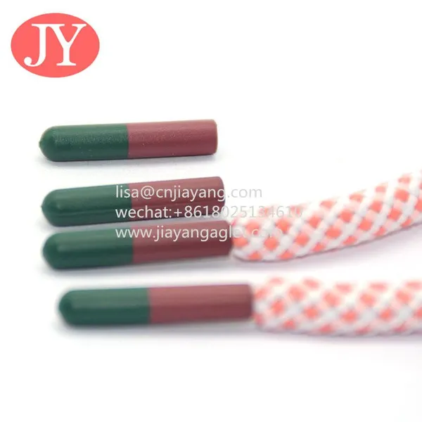 Factory Price Hot Selling Blue Plastic Aglet Custom Round Polyester Rope With Two Tone Shoelace Aglet photo-2
