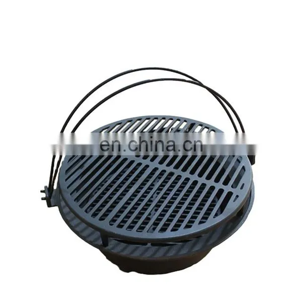 Round 40cm Diameter Camping Stove Cast Iron Outdoor Charcoal Bbq Grill photo-2