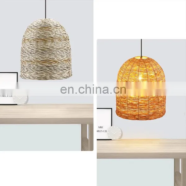 Coffee Shop Tea House Rattan Lamp Covers Shades Pendant Custom Lamp Shades Frame