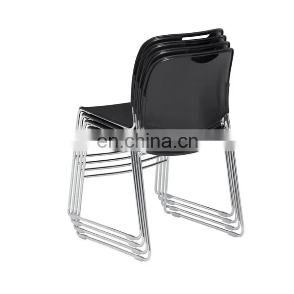 Black Ultra-Compact Plastic Stack Chair (4-Pack) Office Chair photo-2